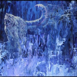 Movement In Blue (Snow Leopard)